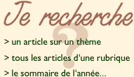 recherche d'articles par thème, rubrique, année